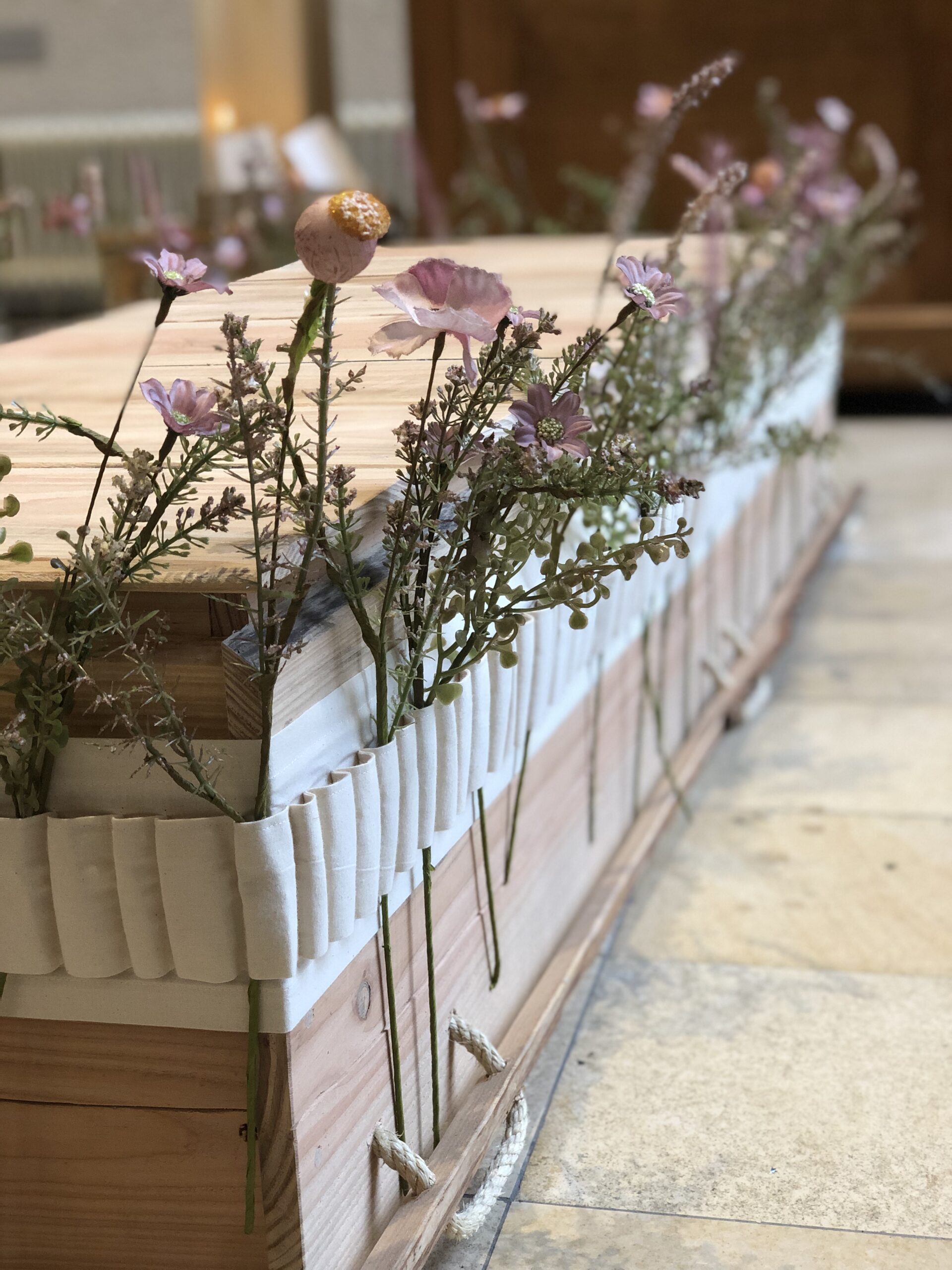 Bloemenband ongebleekt katoen om Biesvelden natuurkisten