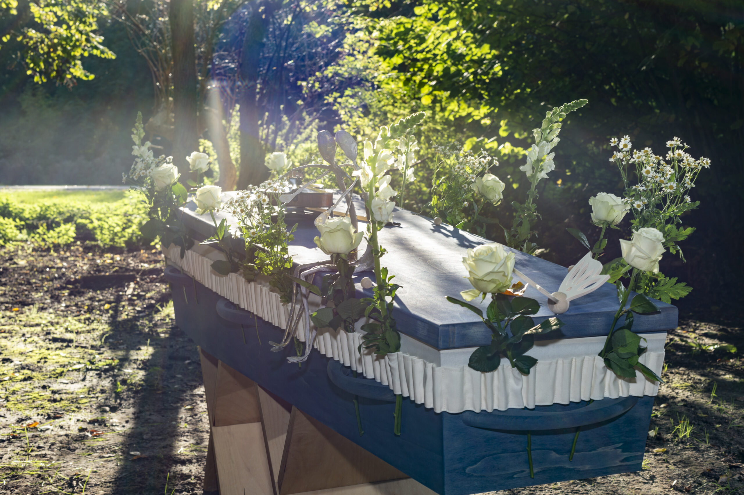 Bloemenband ongebleekt katoen Immanuel Baan uitvaartbegeleding foto Spike fotografie